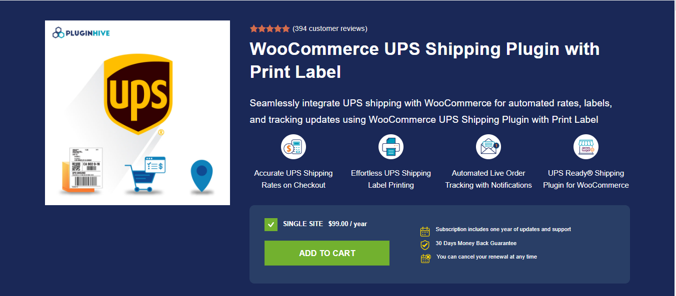 WooCommerce UPS Shipping Plugin by PluginHive
