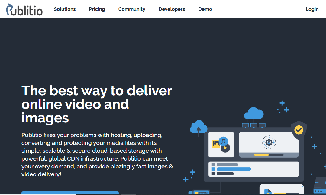 Publitio, a similar plugin like wp offload media, landing page