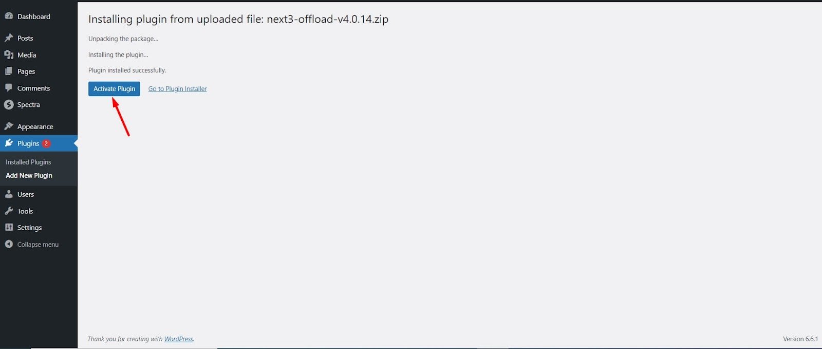 Activate plugin